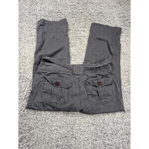 Sanctuary Pants Women 26 Gray Flap Pocket Cropped Lounge Normcore Utility Belted